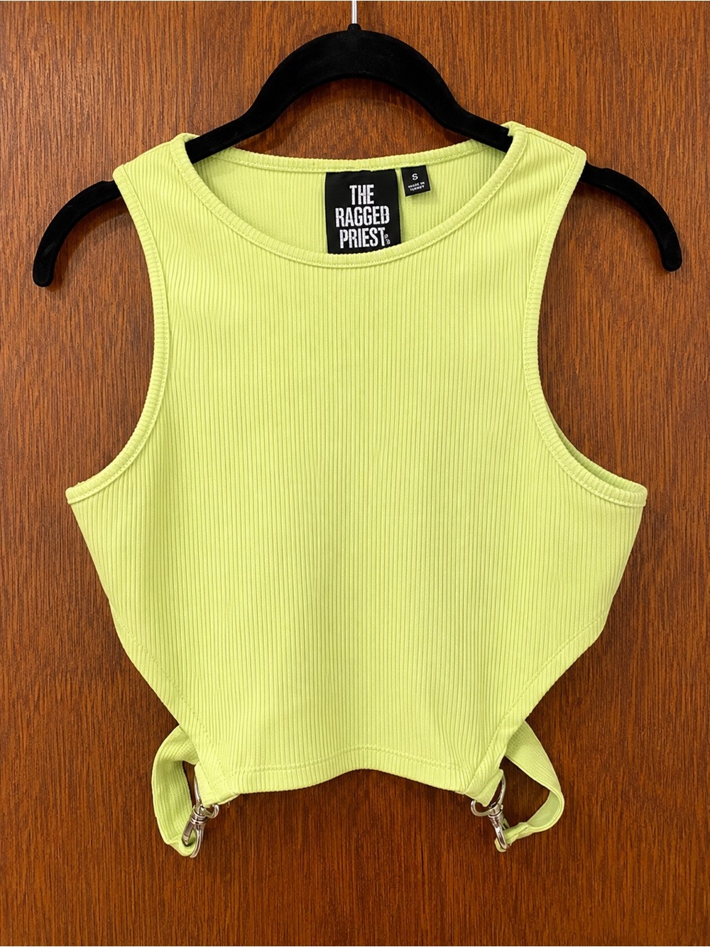Ragged Priest Lime Green Ribbed Harness Crop